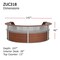Linea Italia Reception Desk 107 in D X 46 in H, 11.8 ft W X Thermofused Laminate, Clear, Cherry ZUC318 - alternate 4